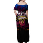 Step Into Horror Domain Lions Football Family Matching Off Shoulder Maxi Dress and Hawaiian Shirt Halloween Horror Movie Characters - Aussie Hoodie