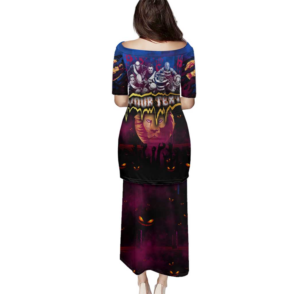 Step Into Horror Domain Lions Football Family Matching Puletasi and Hawaiian Shirt Halloween Horror Movie Characters - Aussie Hoodie