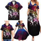 Step Into Horror Domain Lions Football Family Matching Summer Maxi Dress and Hawaiian Shirt Halloween Horror Movie Characters - Aussie Hoodie