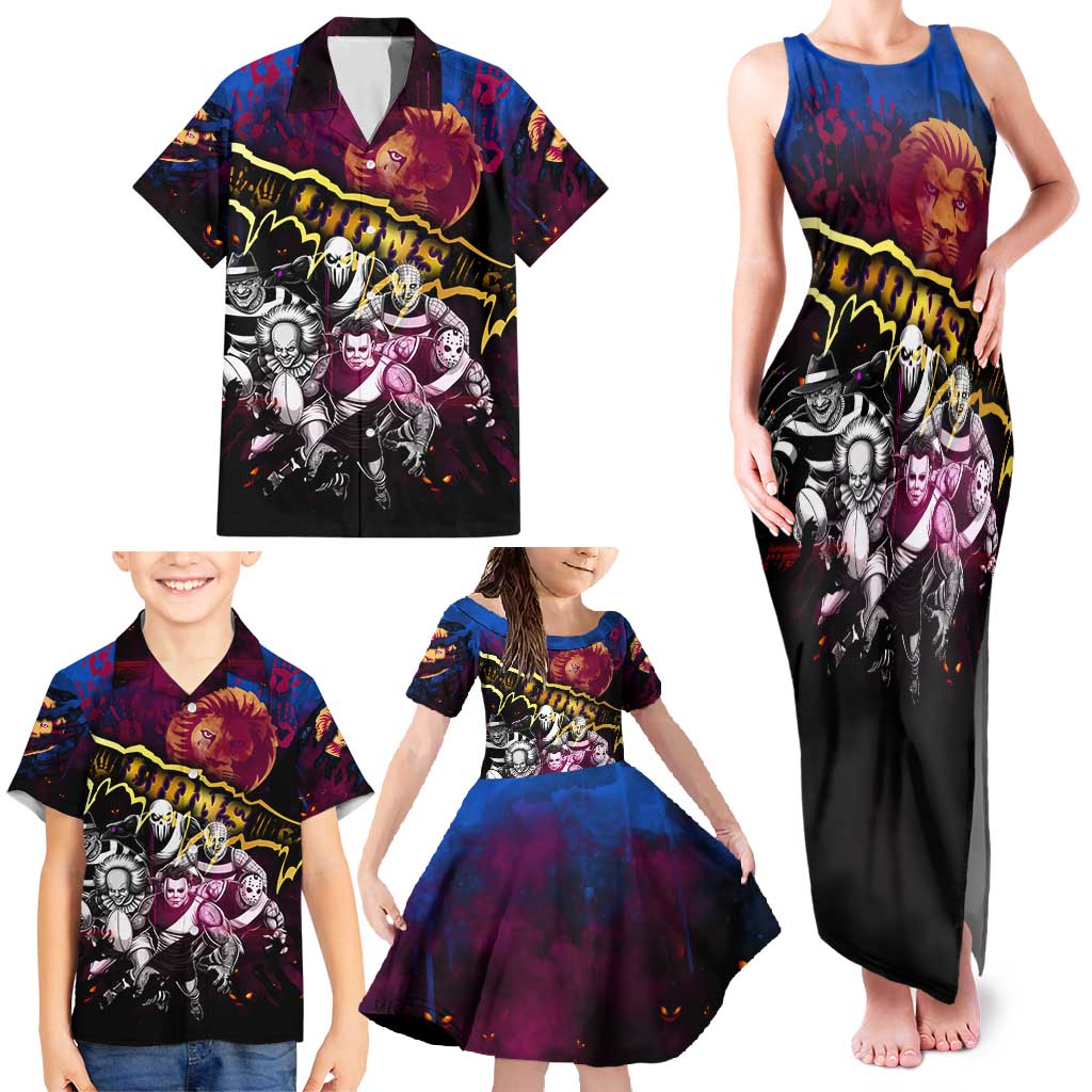 Step Into Horror Domain Lions Football Family Matching Tank Maxi Dress and Hawaiian Shirt Halloween Horror Movie Characters - Aussie Hoodie