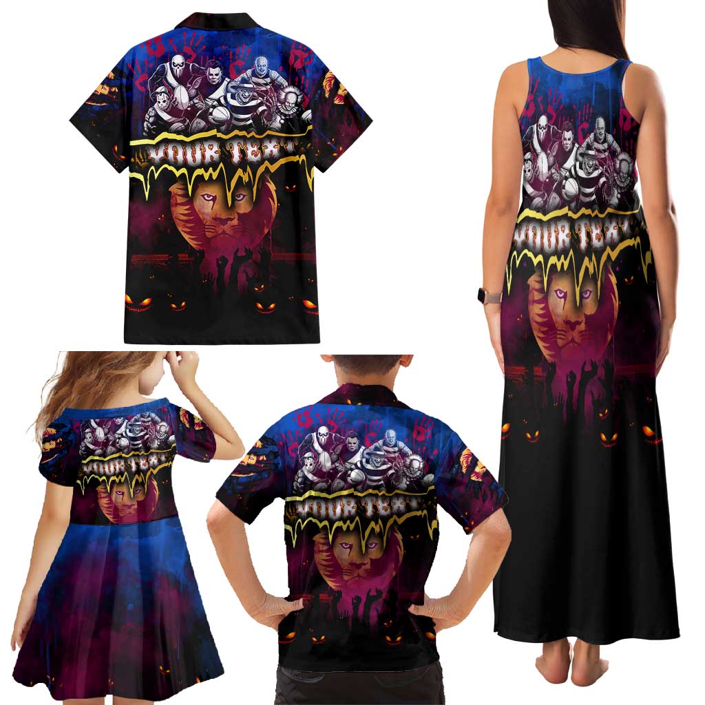 Step Into Horror Domain Lions Football Family Matching Tank Maxi Dress and Hawaiian Shirt Halloween Horror Movie Characters - Aussie Hoodie