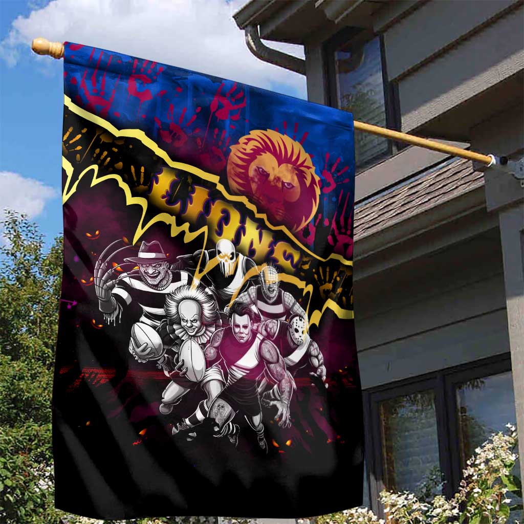 Step Into Horror Domain Lions Football Garden Flag Halloween Horror Movie Characters - Aussie Hoodie