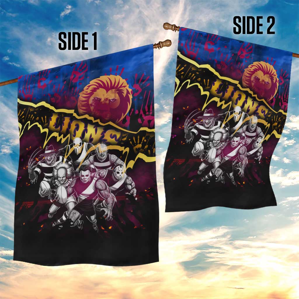 Step Into Horror Domain Lions Football Garden Flag Halloween Horror Movie Characters - Aussie Hoodie
