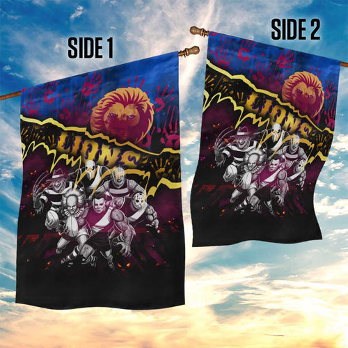Step Into Horror Domain Lions Football Garden Flag Halloween Horror Movie Characters - Aussie Hoodie