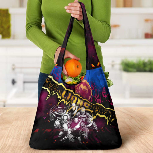Step Into Horror Domain Lions Football Grocery Bag Halloween Horror Movie Characters - Aussie Hoodie