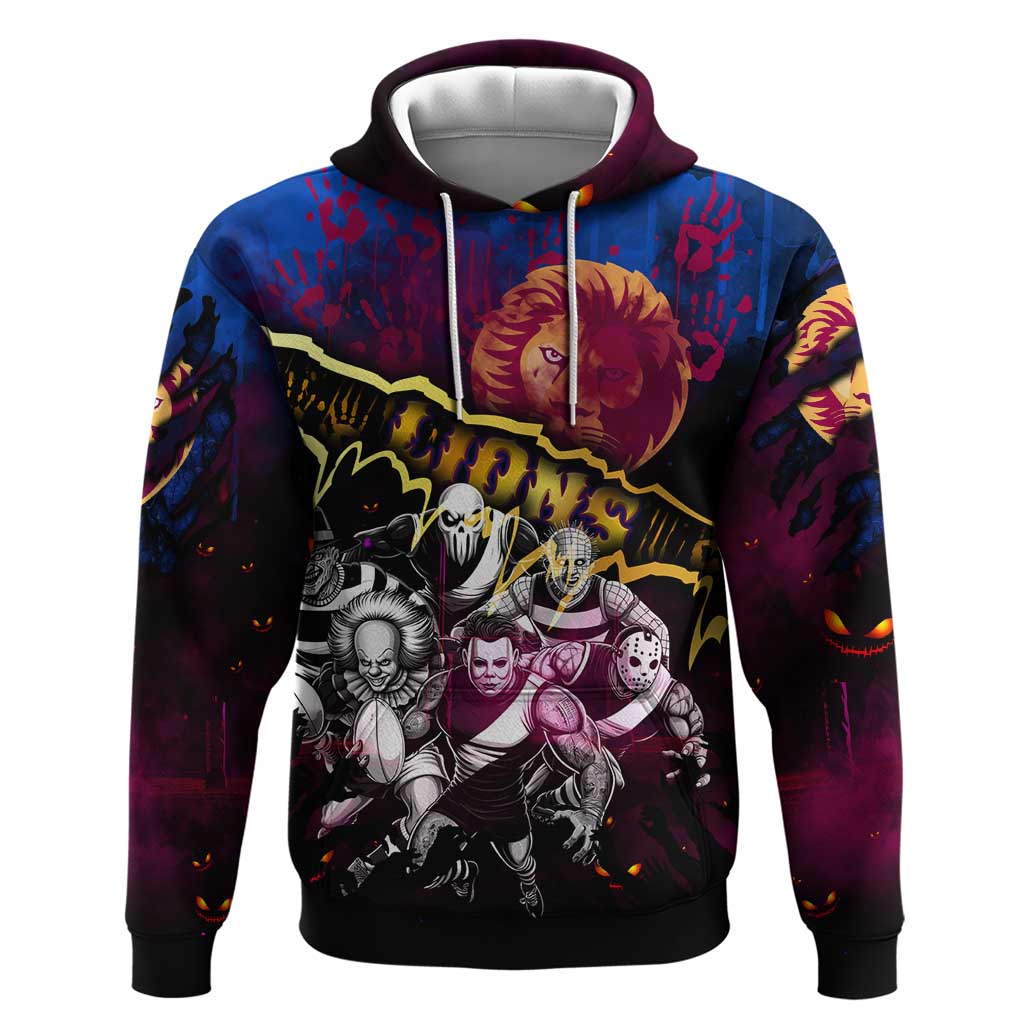 Step Into Horror Domain Lions Football Hoodie Halloween Horror Movie Characters - Aussie Hoodie