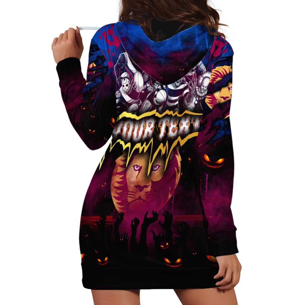 Step Into Horror Domain Lions Football Hoodie Dress Halloween Horror Movie Characters - Aussie Hoodie