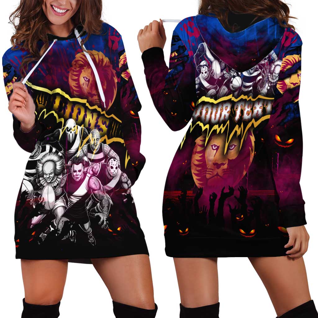 Step Into Horror Domain Lions Football Hoodie Dress Halloween Horror Movie Characters - Aussie Hoodie