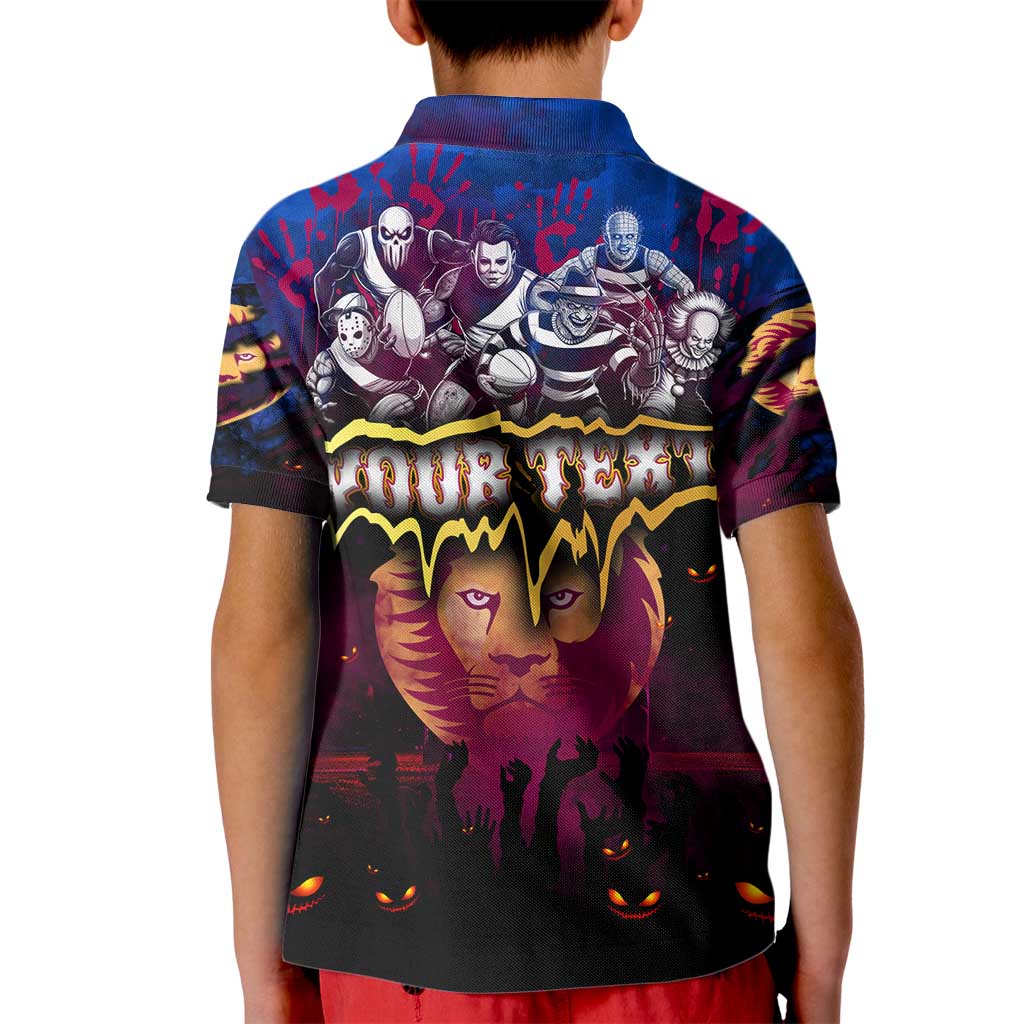 Step Into Horror Domain Lions Football Kid Polo Shirt Halloween Horror Movie Characters - Aussie Hoodie