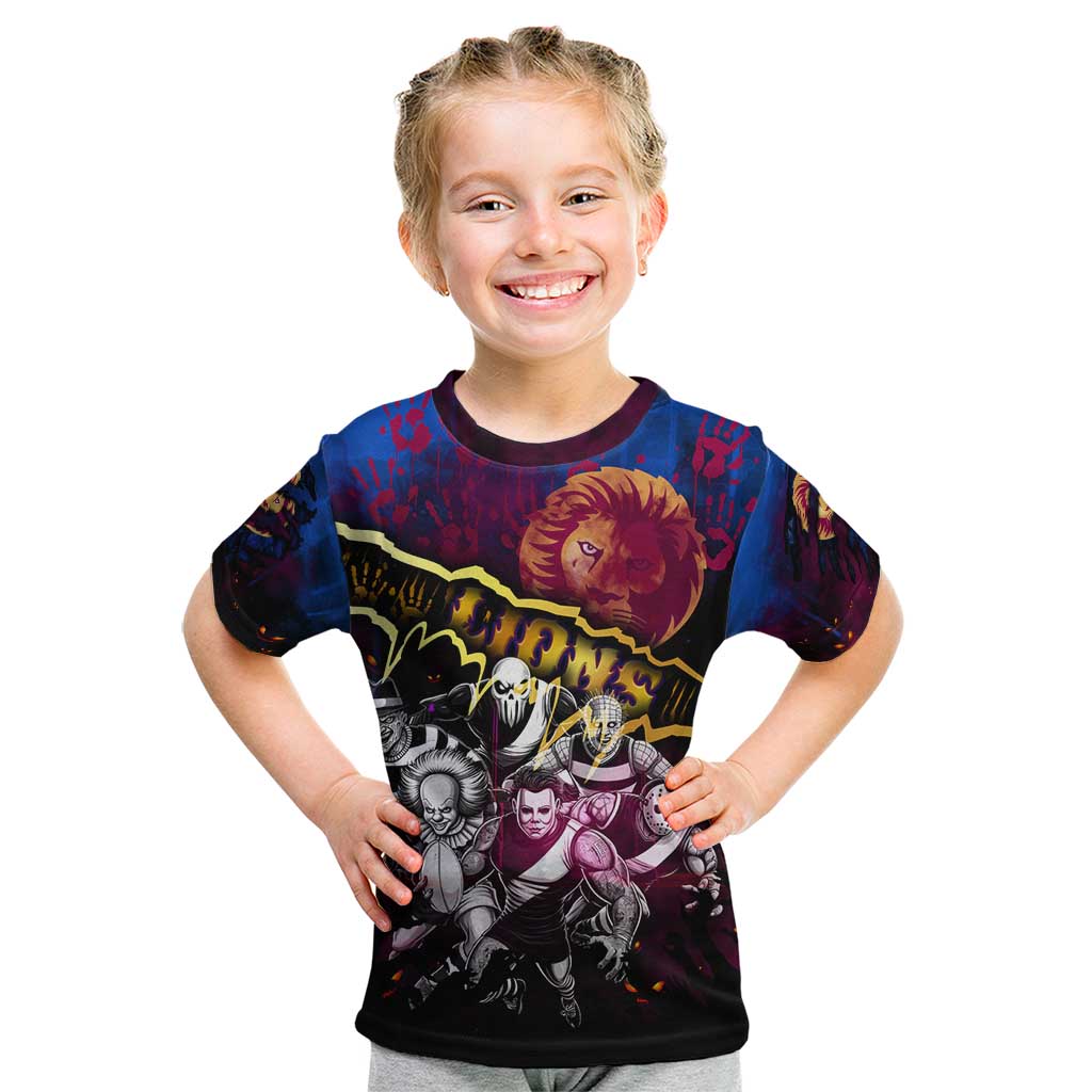Step Into Horror Domain Lions Football Kid T Shirt Halloween Horror Movie Characters - Aussie Hoodie