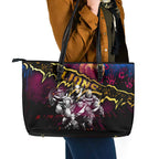 Step Into Horror Domain Lions Football Leather Tote Bag Halloween Horror Movie Characters - Aussie Hoodie
