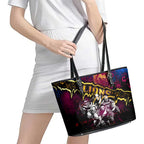 Step Into Horror Domain Lions Football Leather Tote Bag Halloween Horror Movie Characters - Aussie Hoodie
