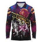 Step Into Horror Domain Lions Football Long Sleeve Polo Shirt Halloween Horror Movie Characters - Aussie Hoodie