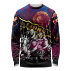 Step Into Horror Domain Lions Football Long Sleeve Shirt Halloween Horror Movie Characters - Aussie Hoodie
