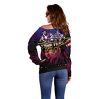 Step Into Horror Domain Lions Football Off Shoulder Sweater Halloween Horror Movie Characters - Aussie Hoodie