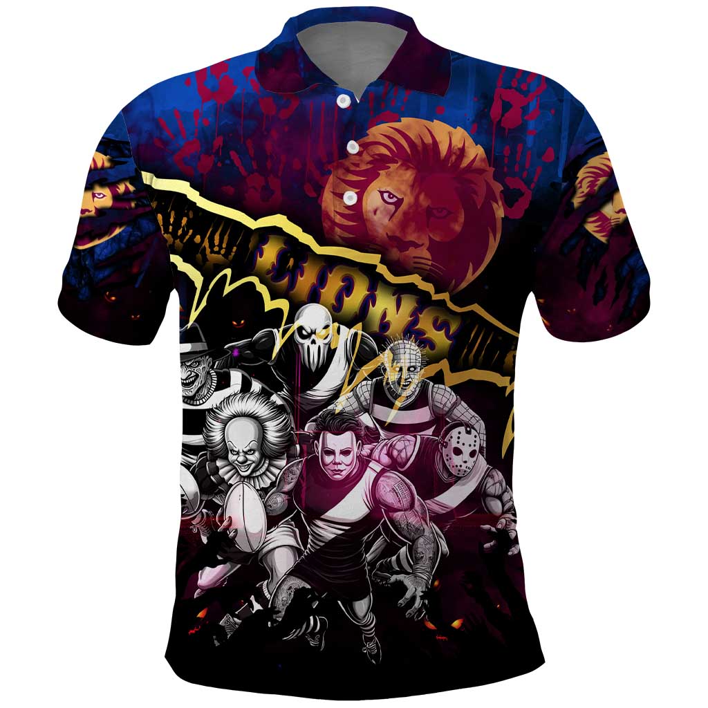 Step Into Horror Domain Lions Football Polo Shirt Halloween Horror Movie Characters - Aussie Hoodie