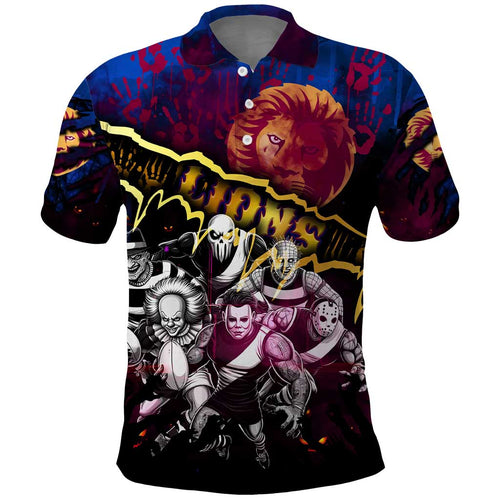 Step Into Horror Domain Lions Football Polo Shirt Halloween Horror Movie Characters - Aussie Hoodie