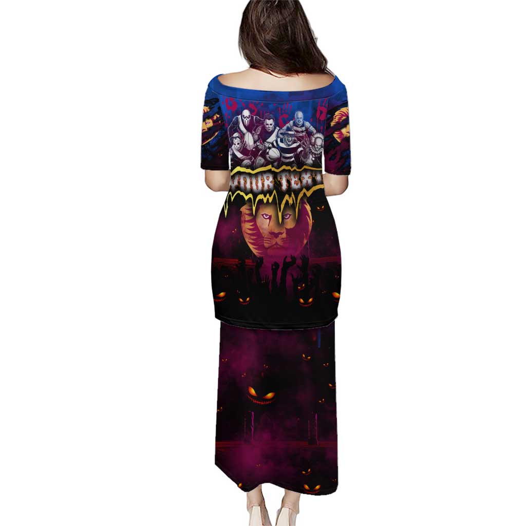 Step Into Horror Domain Lions Football Puletasi Halloween Horror Movie Characters - Aussie Hoodie