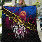 Step Into Horror Domain Lions Football Quilt Halloween Horror Movie Characters - Aussie Hoodie