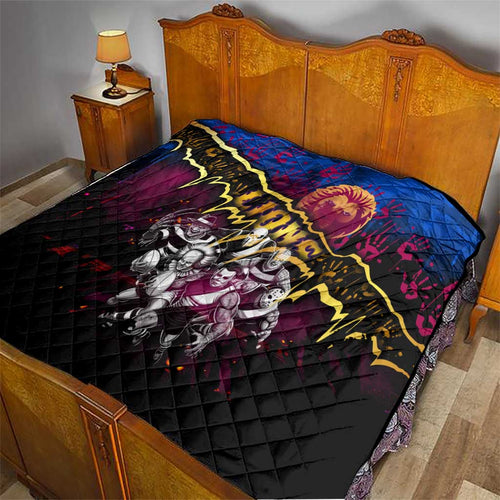Step Into Horror Domain Lions Football Quilt Halloween Horror Movie Characters - Aussie Hoodie