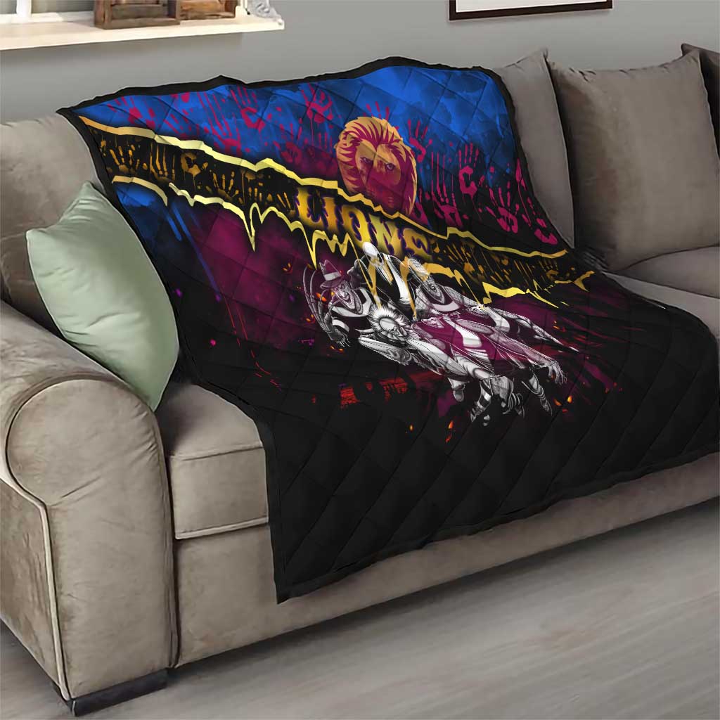 Step Into Horror Domain Lions Football Quilt Halloween Horror Movie Characters - Aussie Hoodie