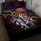Step Into Horror Domain Lions Football Quilt Bed Set Halloween Horror Movie Characters - Aussie Hoodie