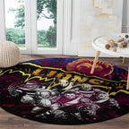 Step Into Horror Domain Lions Football Round Carpet Halloween Horror Movie Characters - Aussie Hoodie