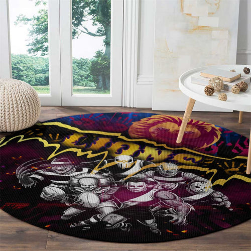 Step Into Horror Domain Lions Football Round Carpet Halloween Horror Movie Characters - Aussie Hoodie