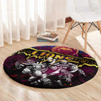 Step Into Horror Domain Lions Football Round Carpet Halloween Horror Movie Characters - Aussie Hoodie