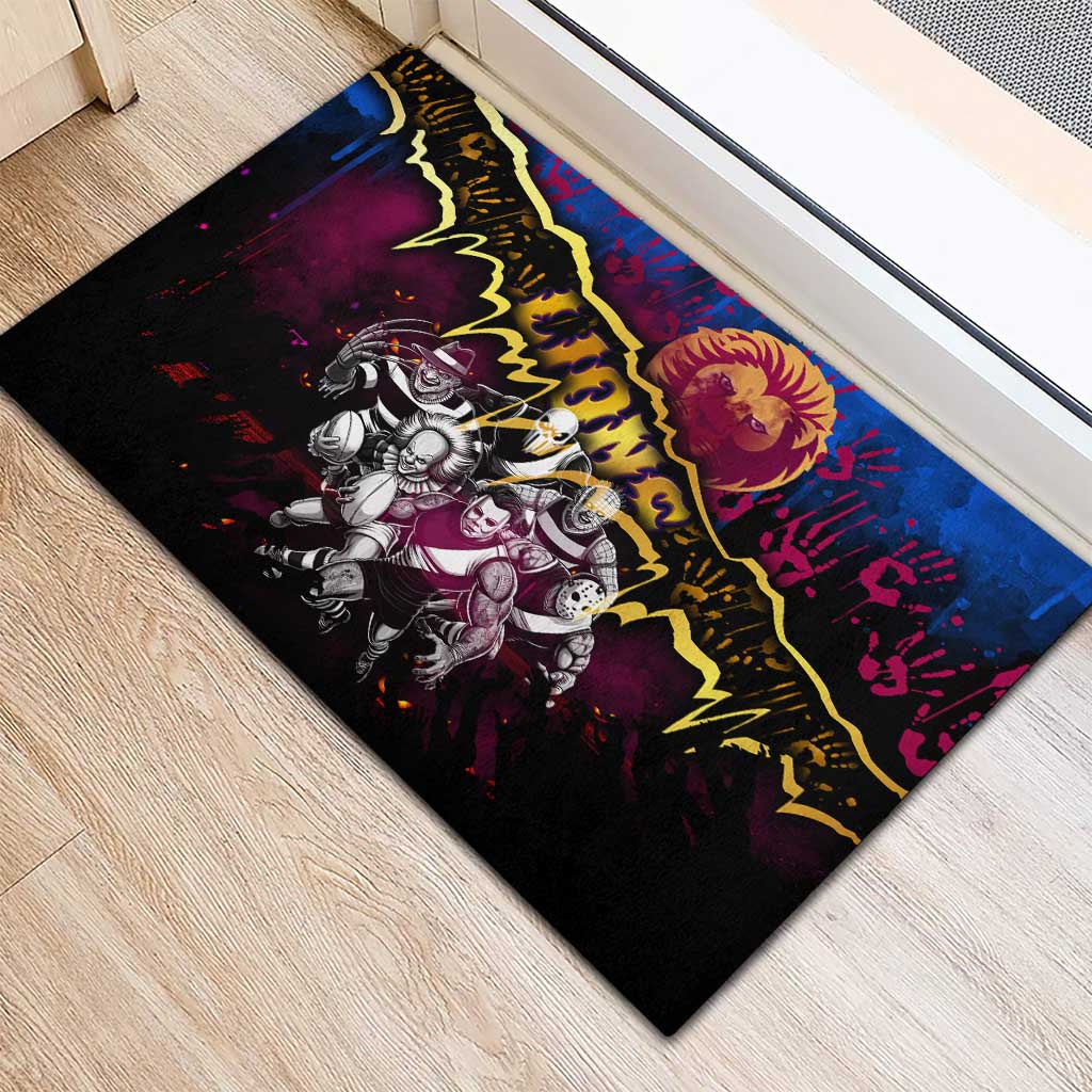Step Into Horror Domain Lions Football Rubber Doormat Halloween Horror Movie Characters - Aussie Hoodie