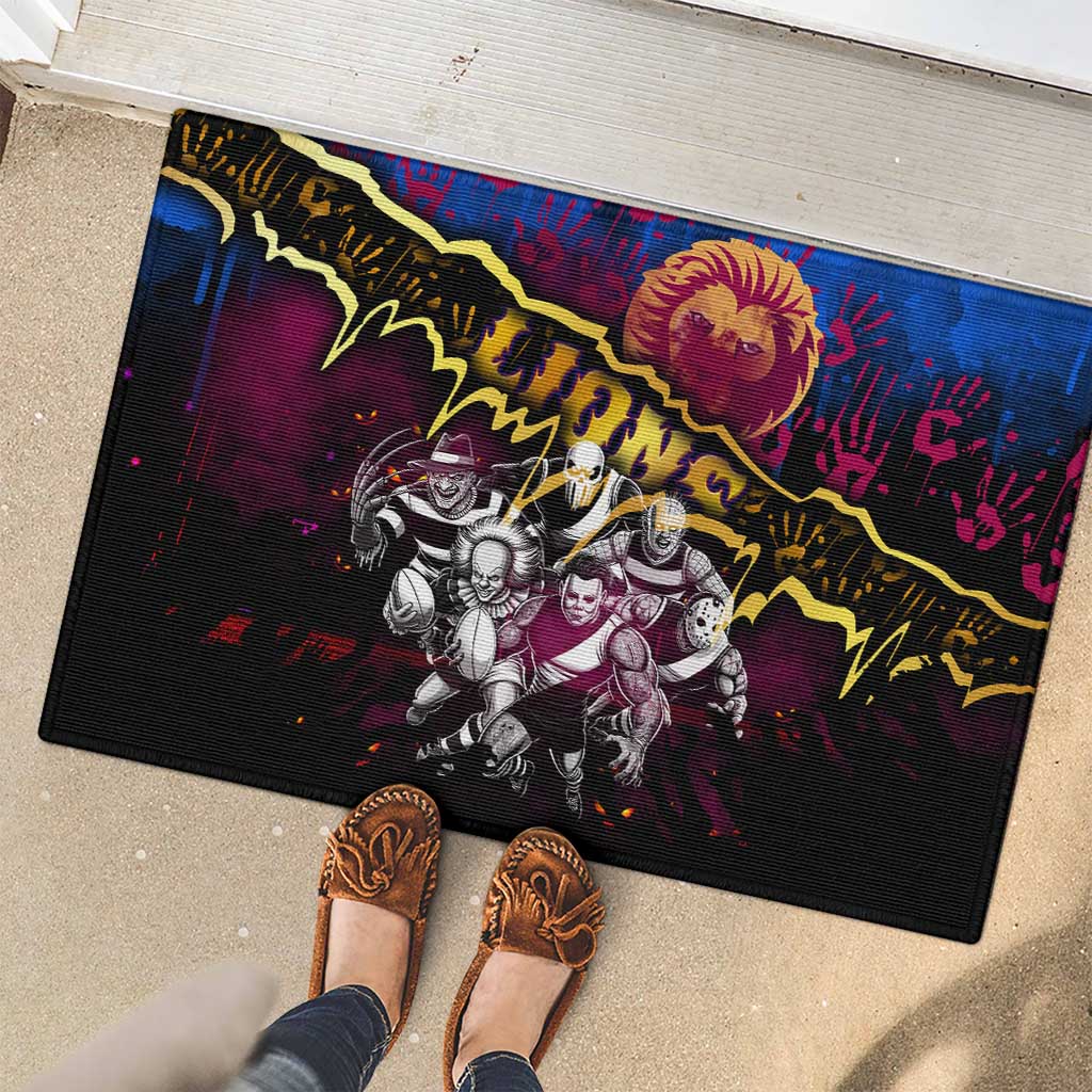 Step Into Horror Domain Lions Football Rubber Doormat Halloween Horror Movie Characters - Aussie Hoodie