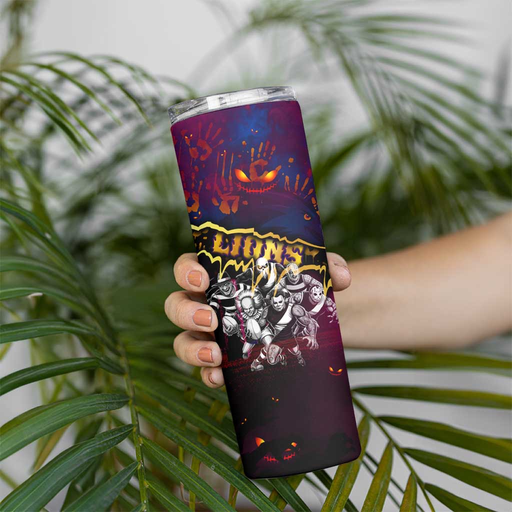 Step Into Horror Domain Lions Football Skinny Tumbler Halloween Horror Movie Characters - Aussie Hoodie