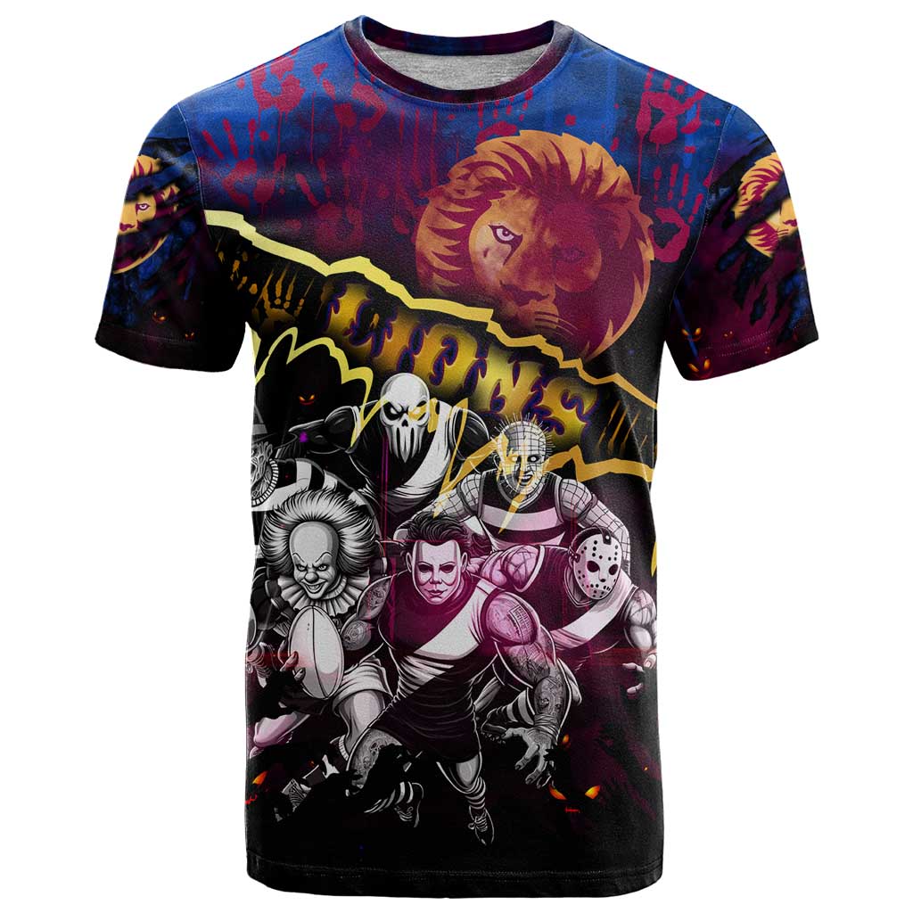 Step Into Horror Domain Lions Football T Shirt Halloween Horror Movie Characters - Aussie Hoodie