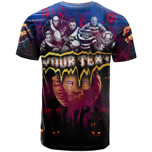 Step Into Horror Domain Lions Football T Shirt Halloween Horror Movie Characters - Aussie Hoodie