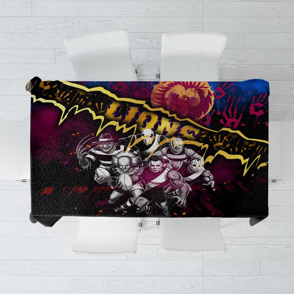 Step Into Horror Domain Lions Football Tablecloth Halloween Horror Movie Characters - Aussie Hoodie