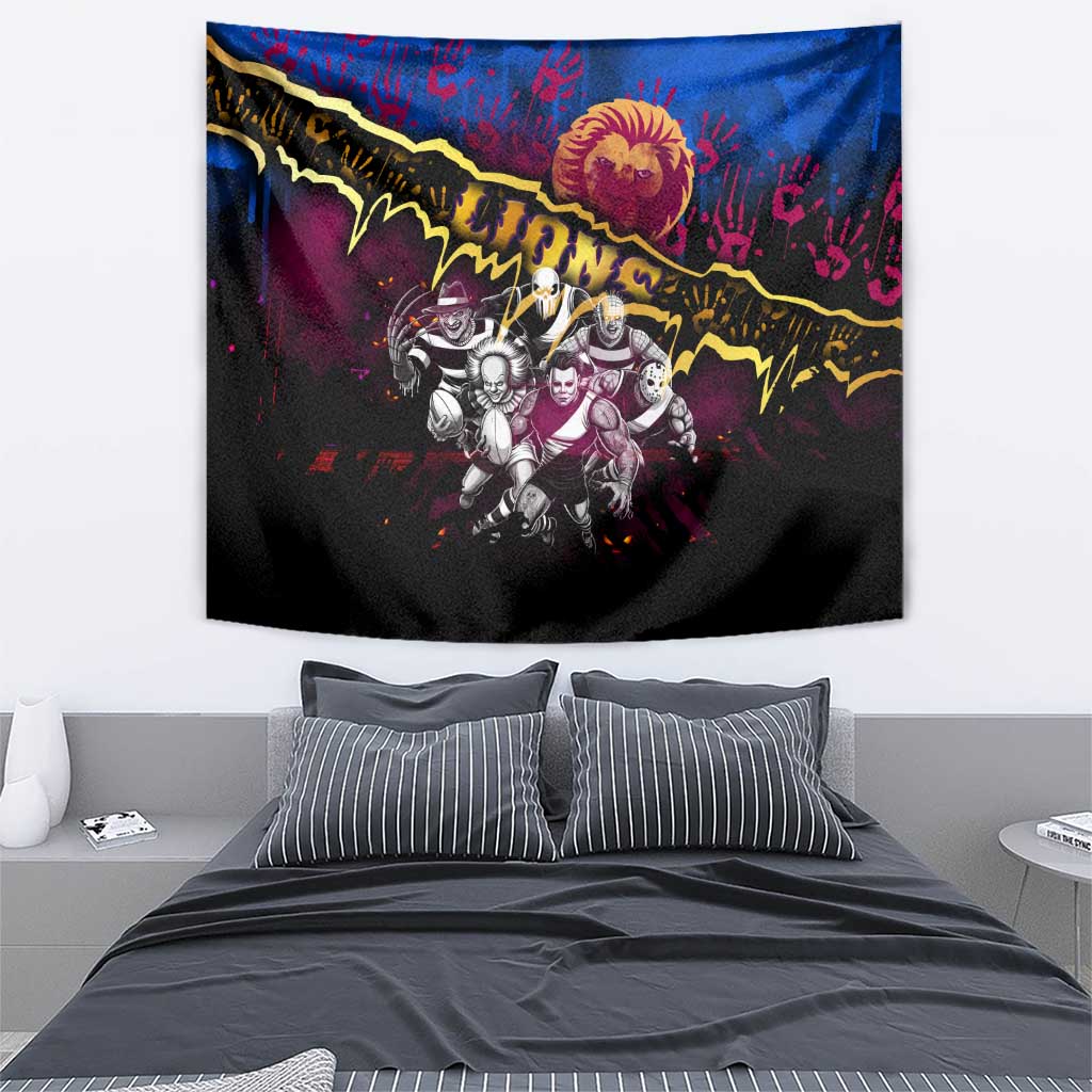 Step Into Horror Domain Lions Football Tapestry Halloween Horror Movie Characters - Aussie Hoodie