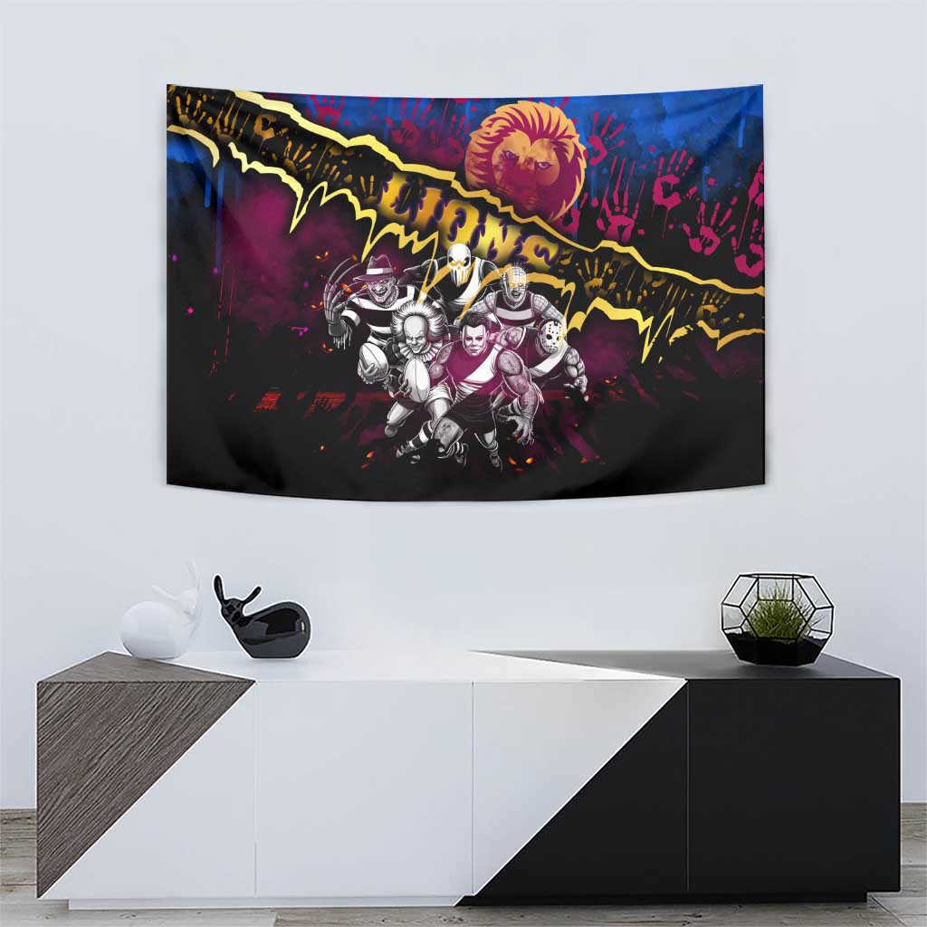 Step Into Horror Domain Lions Football Tapestry Halloween Horror Movie Characters - Aussie Hoodie