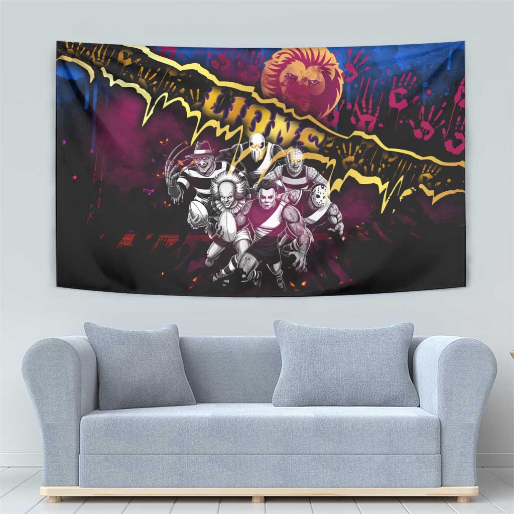 Step Into Horror Domain Lions Football Tapestry Halloween Horror Movie Characters - Aussie Hoodie