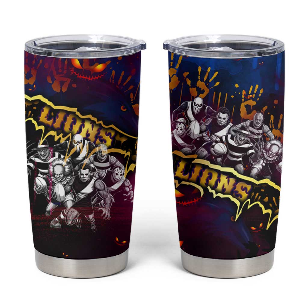 Step Into Horror Domain Lions Football Tumbler Cup Halloween Horror Movie Characters - Aussie Hoodie