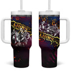Step Into Horror Domain Lions Football Tumbler With Handle Halloween Horror Movie Characters - Aussie Hoodie