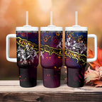 Step Into Horror Domain Lions Football Tumbler With Handle Halloween Horror Movie Characters - Aussie Hoodie