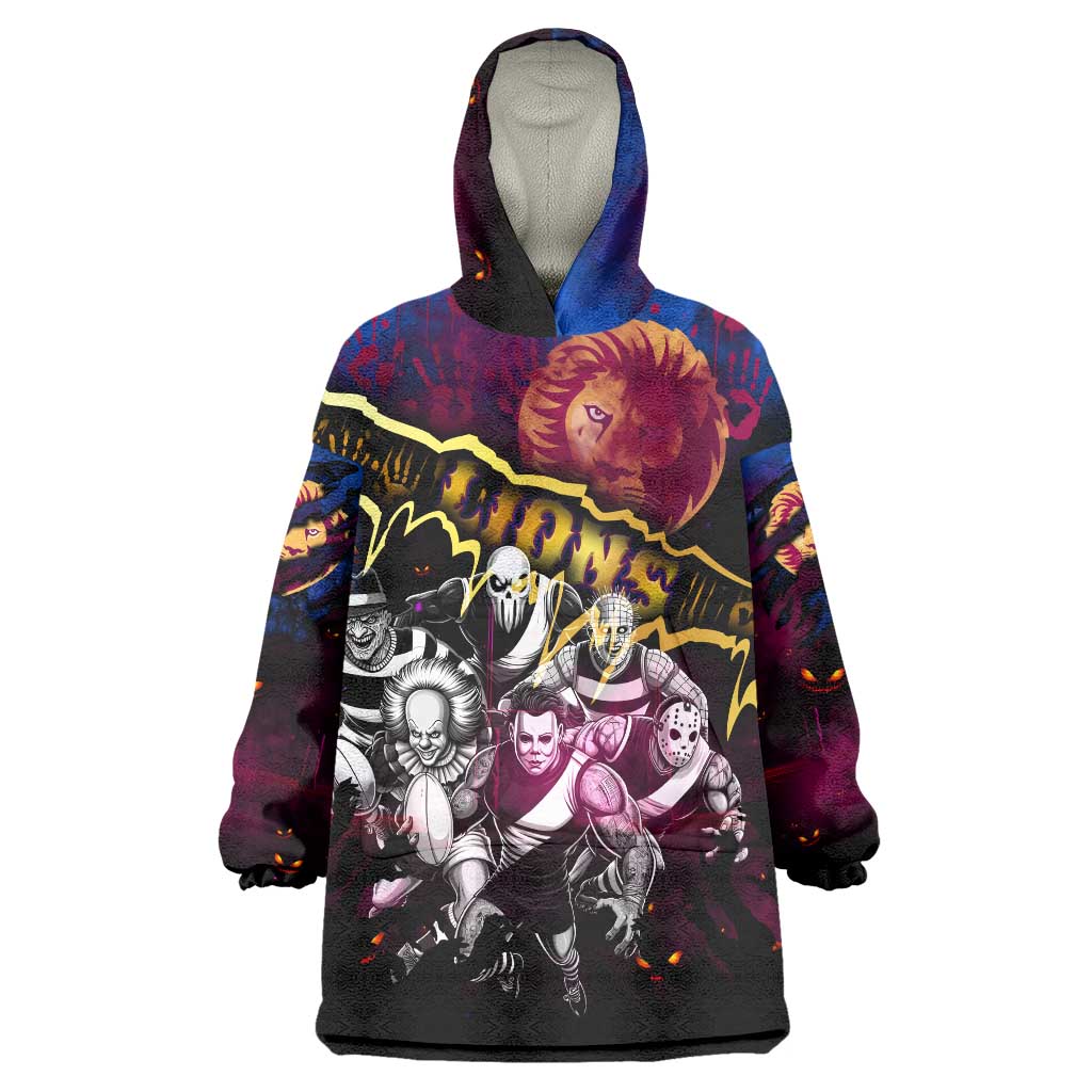 Step Into Horror Domain Lions Football Wearable Blanket Hoodie Halloween Horror Movie Characters - Aussie Hoodie