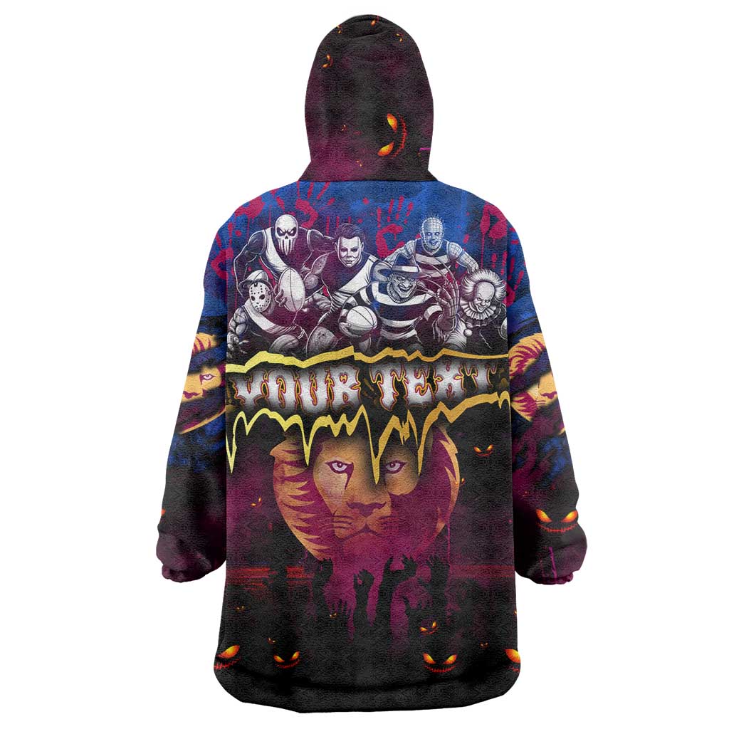 Step Into Horror Domain Lions Football Wearable Blanket Hoodie Halloween Horror Movie Characters - Aussie Hoodie