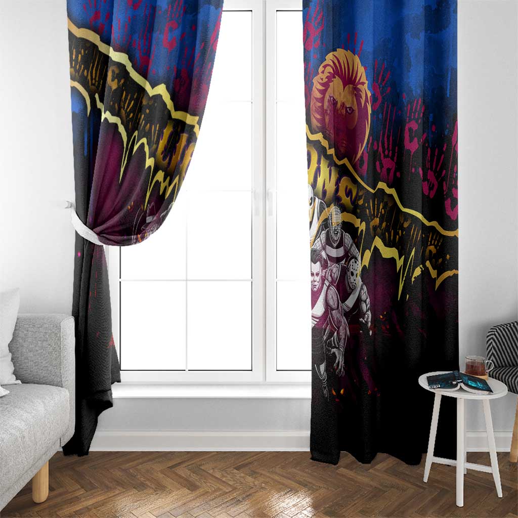 Step Into Horror Domain Lions Football Window Curtain Halloween Horror Movie Characters - Aussie Hoodie