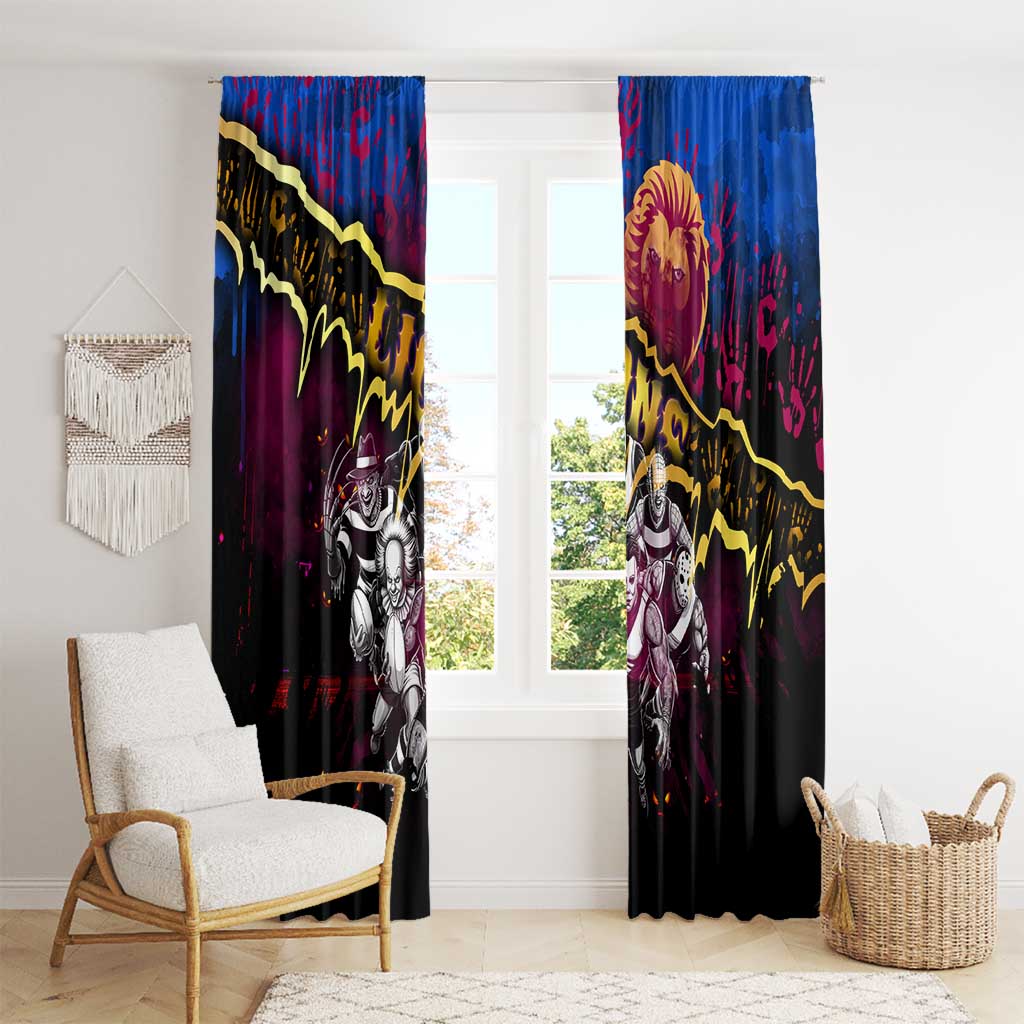 Step Into Horror Domain Lions Football Window Curtain Halloween Horror Movie Characters - Aussie Hoodie