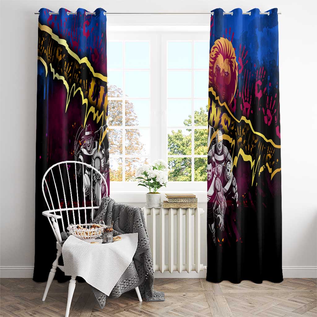 Step Into Horror Domain Lions Football Window Curtain Halloween Horror Movie Characters - Aussie Hoodie