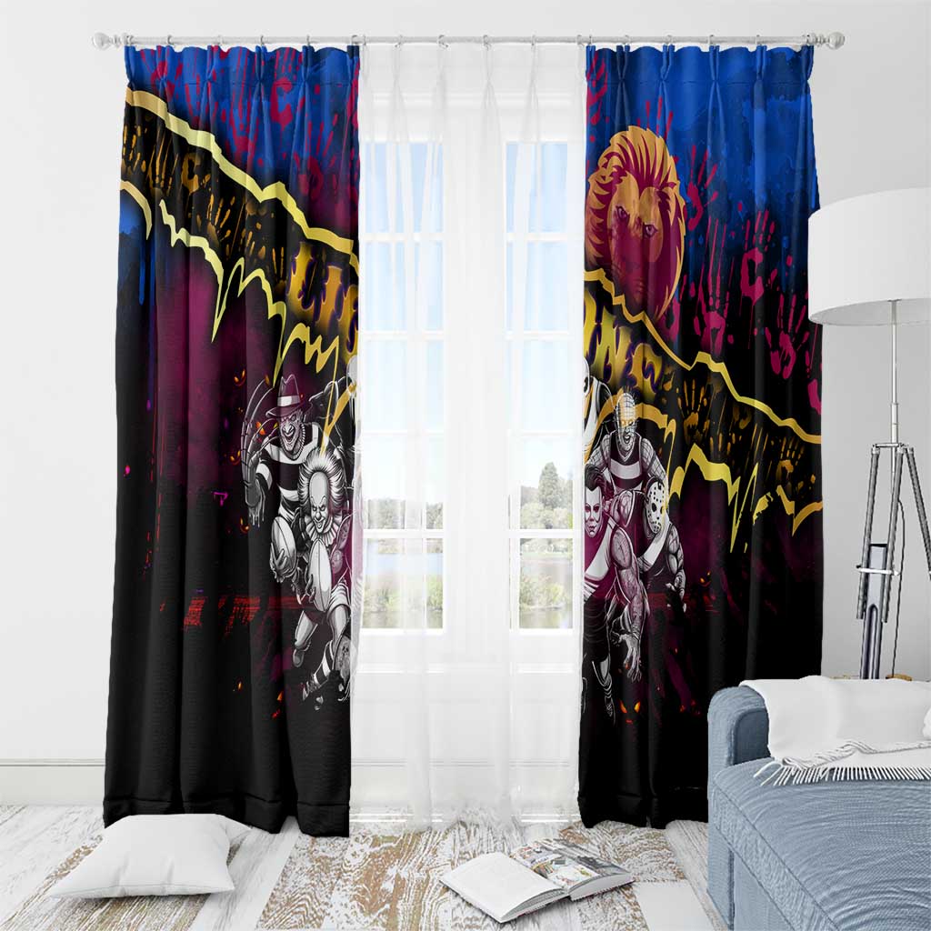 Step Into Horror Domain Lions Football Window Curtain Halloween Horror Movie Characters - Aussie Hoodie