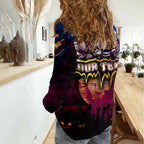 Step Into Horror Domain Lions Football Women Casual Shirt Halloween Horror Movie Characters - Aussie Hoodie