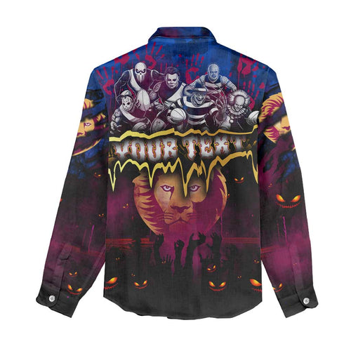 Step Into Horror Domain Lions Football Women Casual Shirt Halloween Horror Movie Characters - Aussie Hoodie