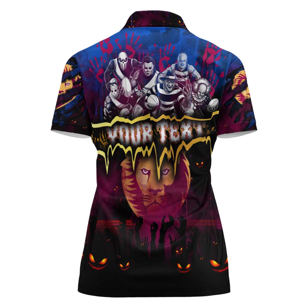 Step Into Horror Domain Lions Football Women Polo Shirt Halloween Horror Movie Characters - Aussie Hoodie